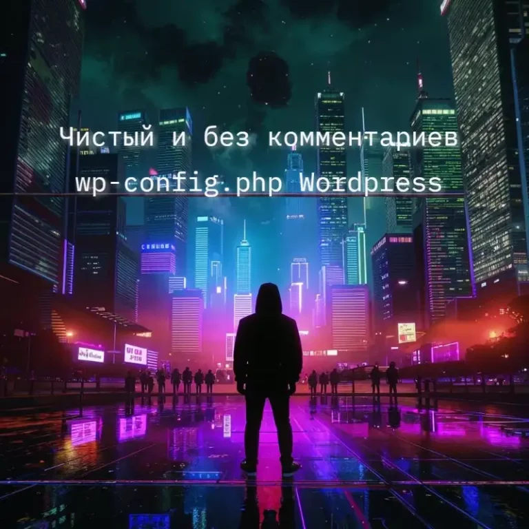 Чистый и без комментариев wp-config.php Wordpress